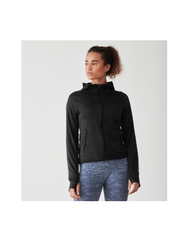 T-TL551-Sweat-shirt à capuche de course léger avec bande réfléchissante femme
